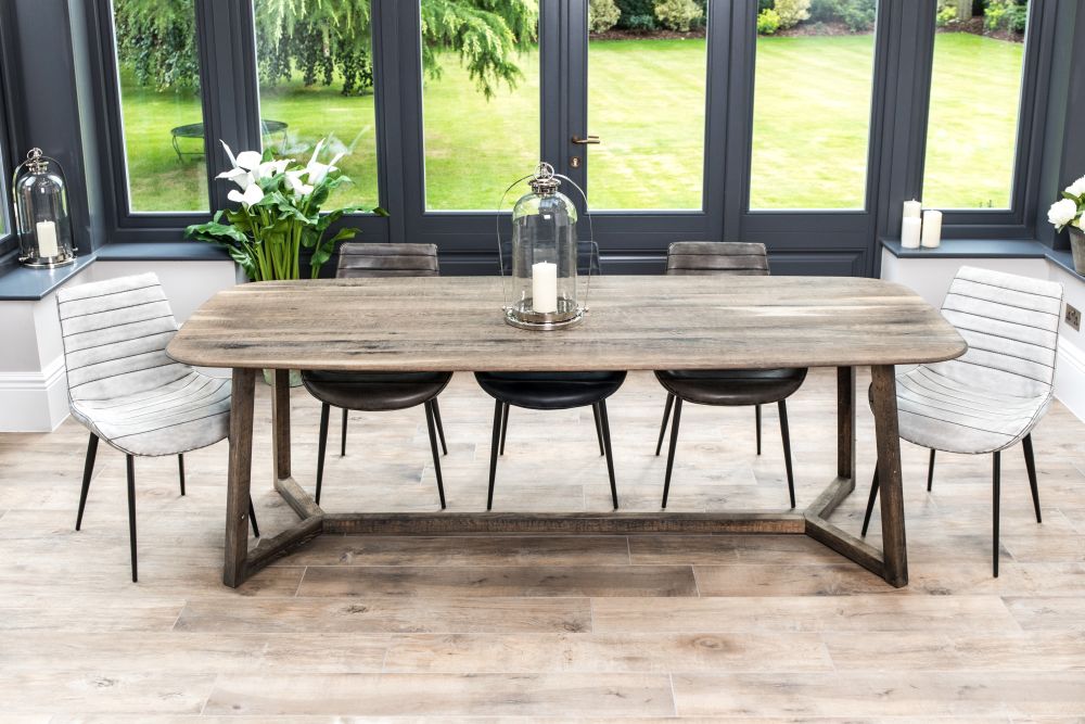 oak trestle dining table